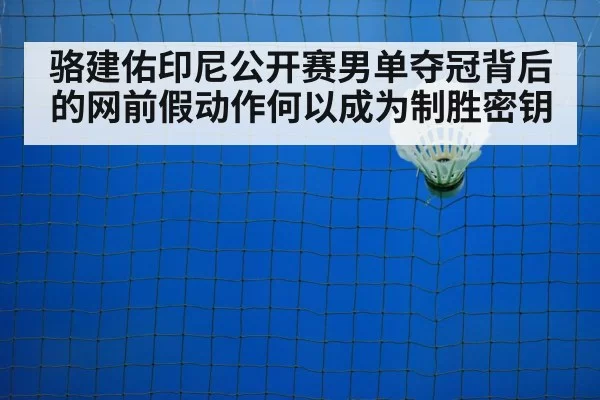 骆建佑印尼公开赛男单夺冠背后的网前假动作何以成为制胜密钥